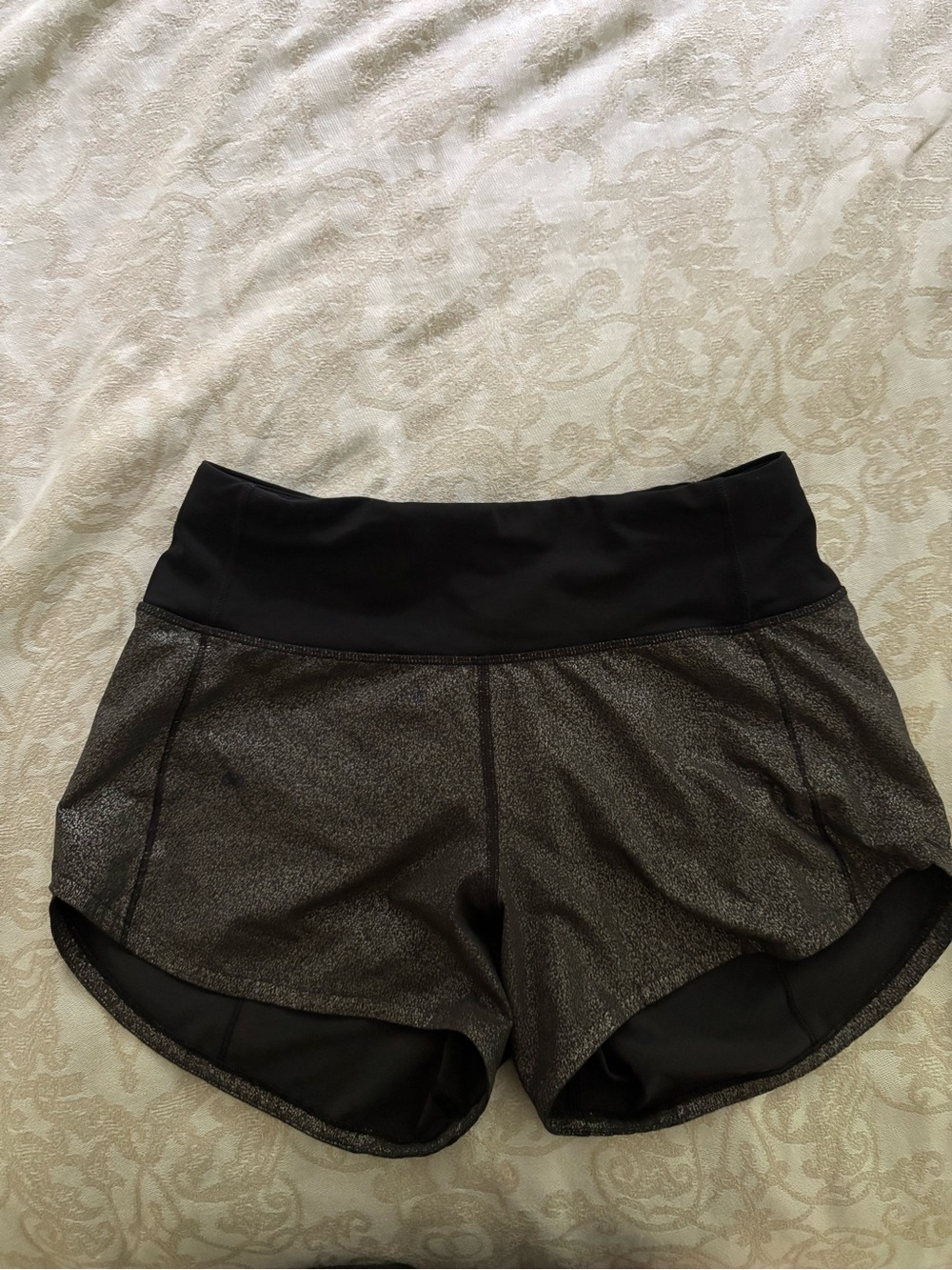lululemon athletica Black Shimmer High-Rise Athletic Shorts